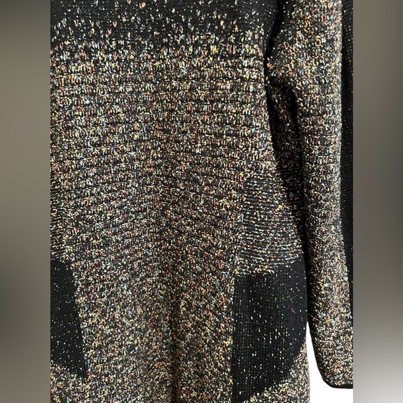 Ming Wang Cardigan Sweater‎ Women’s Size Small Black Multicolor Confetti Open - Picture 6 of 6